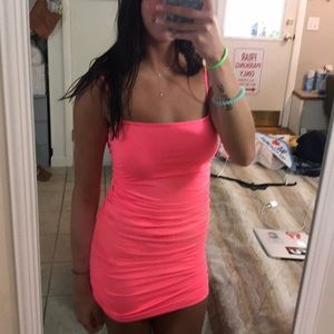 Hot pink mini dress